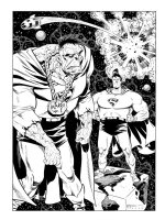 Bizarro & Superman Comic Art