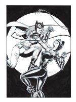 Batgirl vs. Catwoman Comic Art